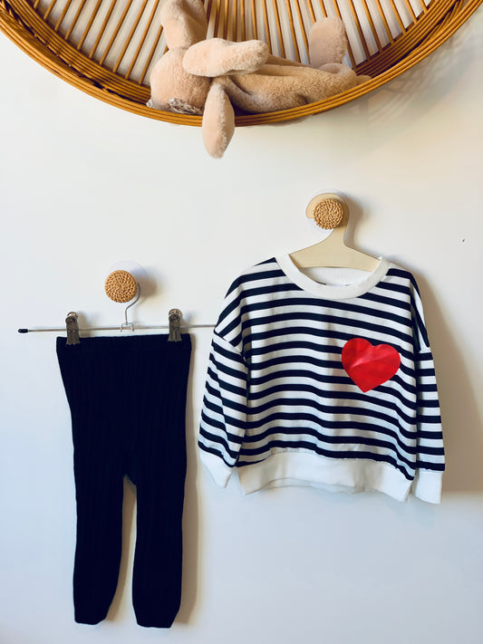 Sweat p’tit coeur marinière